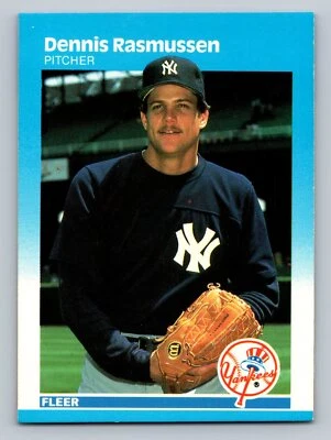 Dennis Rasmussen 1987 Fleer #110 New York Yankees Baseball Card - Image 1 of 2