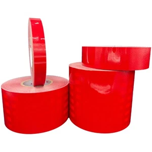 Cinta reflectante roja 3M 3430 EGP (1", 2", 4", 6") película microprismática con respaldo de aire - Imagen 1 de 16