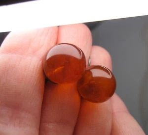 Soviética URSS Vintage Perfect AMBER PENDIENTES PLATA 875 Rusa URSS Antiguo - Imagen 1 de 11