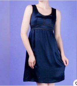 Proenza Schouler Target Navy 100% Silk Sleeveless Dress Size 11 - Picture 1 of 8