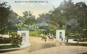 Vintage Postcard Entrance To City Park New Orleans Louisiana LA NOLA - Picture 1 of 2