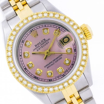 Rolex Mujer Datejust Dos Tonos Oro Acero Bebé Rosa Diamante 1.00ct Reloj Jubileo Foto 1 de 4