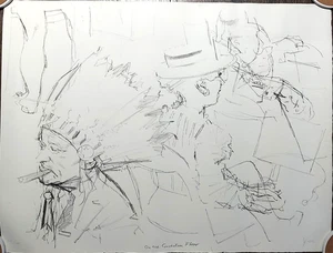 Litografía firmada numerada 19x25 Jack Levine On The Convention Floor - Imagen 1 de 4