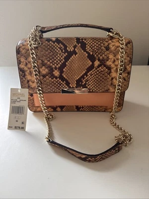 Michael Kors Women's Jade Gusset Leather Shoulder bag handbag cantaloupe - Image 1 of 4