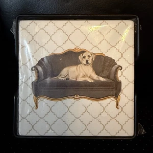 Juego de Posavasos Perro Labrador Primitivos por Kathy Absorbente 4"x4" Nuevo y Sellado - Imagen 1 de 7