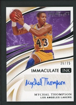 2019-20 MYCHAL THOMPSON 26/75 AUTO PANINI IMMACULATE COLLECTION INK AUTOGRAPHS - Image 1 of 2