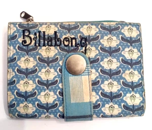 Cartera plegable BILLABONG azul floral lona años 90 DE COLECCIÓN surf skate Australia - Imagen 1 de 6
