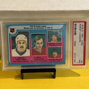 1979 O-PEE-CHEE #2 assist leaders PSA 7 Trottier / Lafleur/ Dionne / MacMillan - Picture 1 of 5