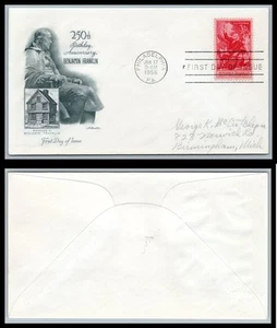 US FDC # 1073 3c Benjamin Franklin Artmaster addressed 1956, 9p9102 - Picture 1 of 1