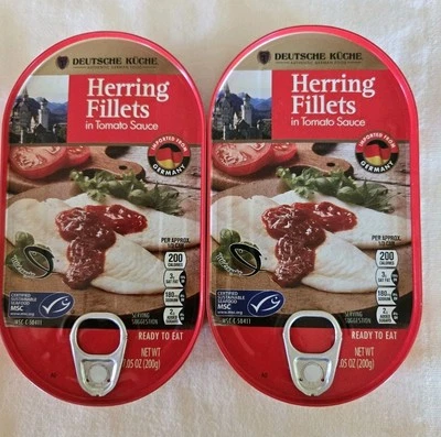 Deutsche Kuche Herring Fillets In Tomato Sauce 2 Pack Ships Free EXP 12/2028 - Image 1 of 2