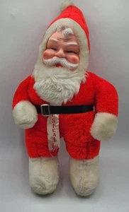 Vintage Plüsch Weihnachtsmann Gummi Gesicht 18 Zoll musikalische Jingle Bells - Bild 1 von 6
