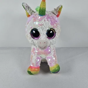 Ty Beanie Baby Flippables Sequins  Pixy The Rainbow Unicorn 12" - Picture 1 of 7