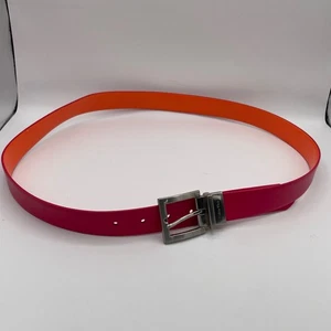 Calvin Klein Reversible Belt Hot Pink & Orange Leather Flashy XL - Picture 1 of 5