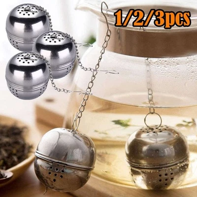 Tea Infuser Ball Mesh Loose Leaf Herb Strainer Stainless Steel Secure Locking US - Image 1 of 4