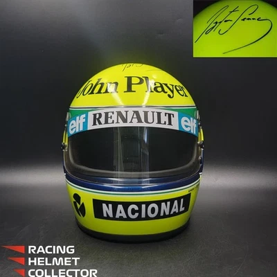Casco firmado por Ayrton Senna corona directa autógrafo 1985 Team Lotus Bell AS-03488 Foto 1 de 4