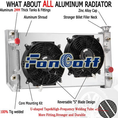4-Row Radiator+Shroud Fan For Chevy S10 Blazer GMC S15 Jimmy Sonoma 4.3L 1988-94 — 第 1/4 张图片