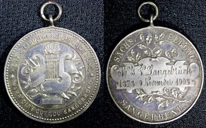 GERMANY Music Silver Medal 1903 Sächsischen Elbgau Sängerbundes V.Langebruck (9) - Picture 1 of 3