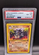 1999 Pokémon TCG | Rhydon #45 | Uncommon | Fighting | Jungle | PSA 8 NM - MT