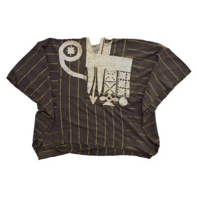 Top Hombre Hausa Boubou Negro Y Dorado Colección Nigeria Sidley Foto 1 de 4