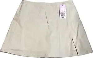 Bodycon donna Wild Fable piccolo vita alta mini skort bianco sporco beige 14"L nuovo con etichette - Foto 1 di 7