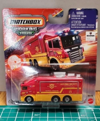 2025 Matchbox Working Rigs SCANIA TACTICAL COMMAND CENTER #5☆red;Fire El Segundo - Image 1 of 4