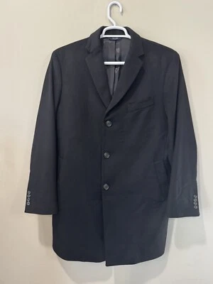 CARDINAL OF CANADA Black Wool Cashmere 3-Button Top Coat Overcoat Jacket Sz 44R - Image 1 of 4