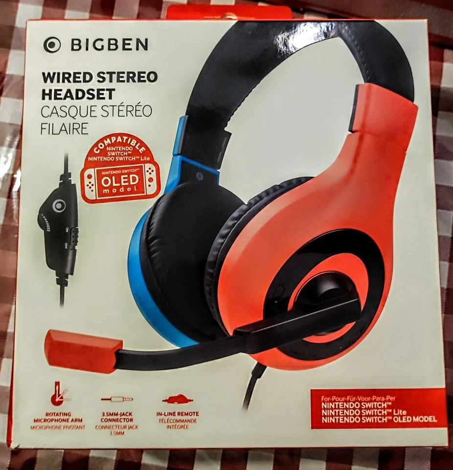 Bigben Nintendo Switch Cuffie Stereo Con Microfono Regolabile Scatola Originale  - Immagine 1 di 1