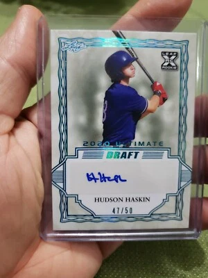 2020 Leaf Ultimate Draft Hudson Haskin Auto #’d 47/50 Orioles (b1) - Image 1 of 2