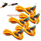 5x 4ft 3.5mm Aux L Audio Cable Cord Orange For Lg Optimus G2 L9 Htc One Moto X G