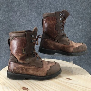 Rocky Combat Boots Mens 11 W Brown Leather Lace Up Goretex Steel Toe Mid - Picture 1 of 19