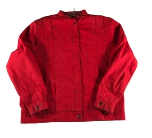 Vintage Nordstrom Point of View Womens Size L Red Pleated Blouson Jacket Y2K - Picture 1 of 10