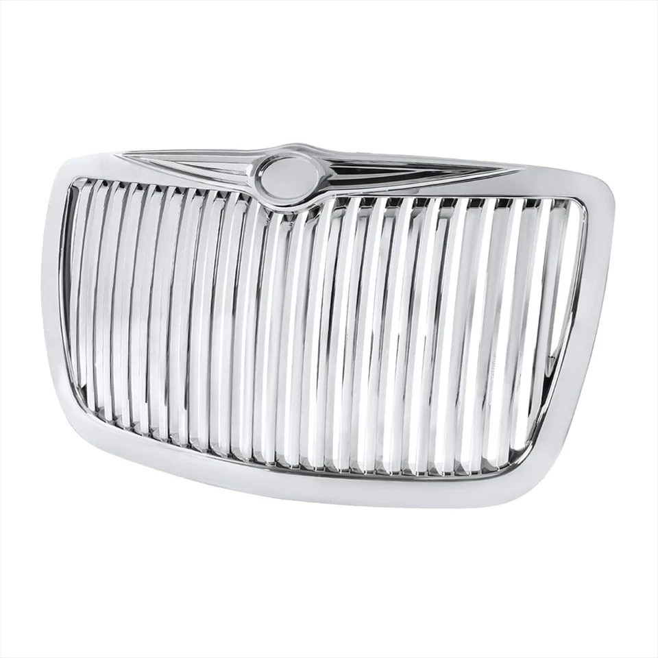 Fits 05-10 Chrysler 300 300C Chrome Vertical Front Bumper Hood Grille Grill - Image 1 of 1