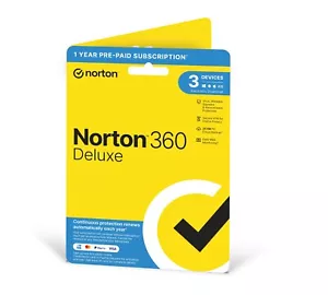 Norton 360 Deluxe Antivirus 2024 VPN 3 Devices 1 Year 5 Minute EMAIL Delivery - Picture 1 of 2