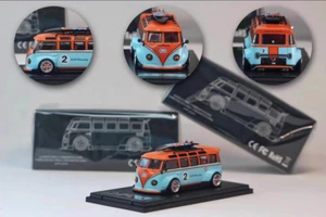 Liberty 1/64 Scale VW T1 Van Gulf Coating Alloy Model Car Surfboard Version Gift - Picture 1 of 8