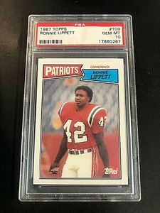 Ronnie Lippett 1987 Topps Football Rookie Card #109 PSA 10 Patriots POP 10 - Picture 1 of 2