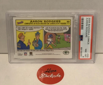 Aaron Rodgers RC 2005 Topps Bazooka Comics #20 Packers Football Card PSA 8 NM-MT - Image 1 of 4