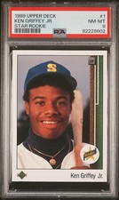 Ken Griffey Jr. MLB 1989 Upper Deck Star Rookie RC Seattle Mariners PSA 8 NM-MT