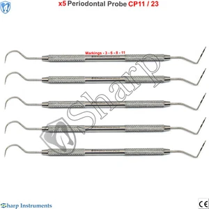 X5 Dental Periodontal Probe CP11/23 Color Coded Hygienists Perio (3-6-8-11 mm) - Bild 1 von 3