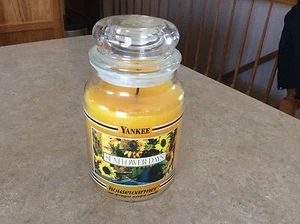 Yankee Candle Sunflower Days 22 oz burned twice black band - Bild 1 von 2