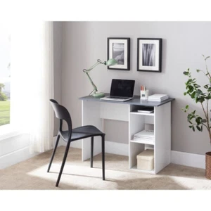 COMPO Bureau droit classique décor gris et blanc - L 101 cm - Imagen 1 de 3