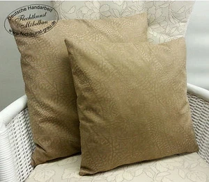 50x50 oder 40x40 Kissen Polyester Dekokissen Couchkissen beige braun Lederoptik - Bild 1 von 1