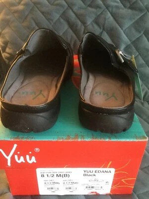 ZAPATOS SIN CORDONES YUU NEGROS MUJER TALLA 8 1/2 MEDIANOS (8.5) DE CUERO - NUEVOS EN CAJA Foto 1 de 4