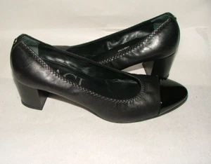 WOMENS AGL ATTILO GIUSTI LEOMBRUNI HEELS SHOES SIZE 40 10 M BLACK LEATHER #520 - Picture 1 of 9