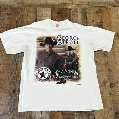 Camisa Alamodome De Colección Años 90 George Strait Country Music Festival Off-White Grande Foto 1 de 4