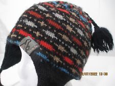 Vintage Turtle Fur Multi-Colored Wool Pattern Ear Flap Winter Hat Beanie W/Tags
