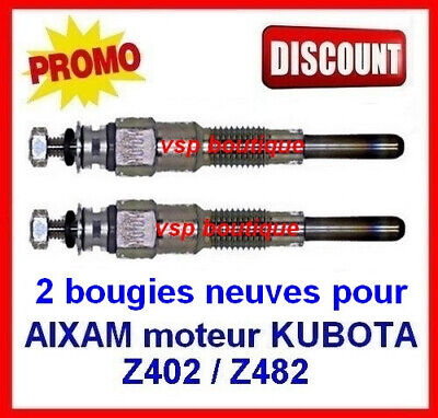 BOUGIE DE PRECHAUFFAGE AIXAM KUBOTA Z402 / Z482 (lot De 2 Bougies Adaptables) • 9.90€