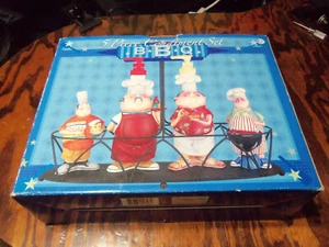 Tracy Flickinger 5pc Condiment Set Masters of the Grill BBQ Chefs - Picture 1 of 6