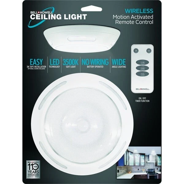 (6)-Bell+Howell 3500K Wireless Remote Control Ceiling Light Model: 8530 - Image 1 of 1