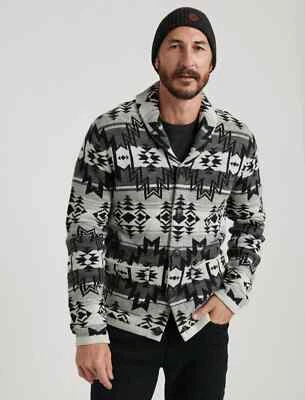 Cárdigan chal estampado Lucky Brand Ombre Southwestern para hombre pequeño negro múltiple nuevo sin etiquetas Foto 1 de 4