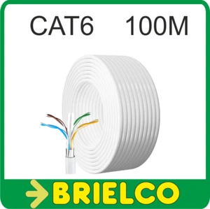 CABLE RED ETHERNET INTERNET FTP CAT6 100% CU 4 PARES 8 HILOS ROLLO 100M BD10890 - Bild 1 von 3
